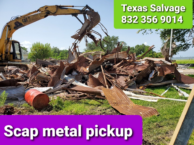 Houston Texas scrap metal pick up! Houston scrap metal salvage. Scrap metal pick up for cash Houston TX. Call Texas salvage fro a free quote for your scrap metal today. 832 356 9014