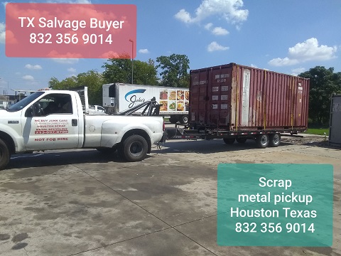 shipping container scrap metal pick up salvage buyer.